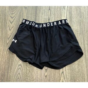 Under Armour Womens UA Play Up 5" Shorts Mid-Rise Elastic Waistband Black Size S